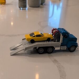 Toy Tow Truck with Yellow Car